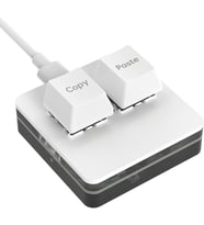 2 Tuşlu Makro Mekanik Klavye Programlanabilir Oyun-Muhasebe-Copy-Paste Tuş Usb Renkli Işık Beyaz