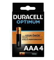Duracell Optimum 1.5 Volt Alkalin AAA 4’lü İnce Kalem Pil MX2400