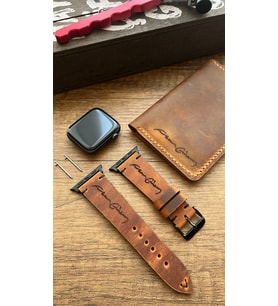 Apple Watch Deri Kordon (3,4,5,6,7,Se,8,9) (42,44,45) Hakiki Deri Kişiselleştirilebilir