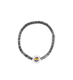 Fenerbahçe Orijinal Lisanslı Fb Kare Hematit Doğaltaş Bileklik (Lacivert-Kırmızı)
