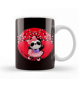 Panda Japan Flag Sakura Cherry Blossom Tree Japanese Art Kupa Bardak Porselen