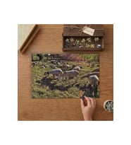 Otlayan Koyunlar Tasarımı 240 parça Ahşap Puzzle Ahşap Kutuda MP07791