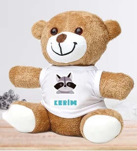 Meşgalem İsme Özel Yenidoğan Hediyesi Peluş Ayıcık