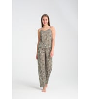 Rasa Askılı Pantalon Pijama Takımı Süper Soft (Gri)