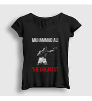 Presmono Kadın Siyah Great Boxing Boks Muhammad Muhammed Ali T-Shirt 509169tt