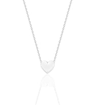 Gümüş rodyumlu bombeli zamansız kalp kolye SGTL12675RODAJ