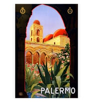 Palermo Sicilya Seyahat Poster Tablo Ahşap Poster Dekoratif