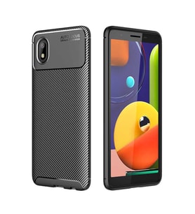 Samsung Galaxy A01 Core Kılıf Esnek Soft Karbon Tasarım Legion Serisi (Siyah)