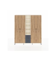 Arges Dolap 17 Raflı 3 Çekmeceli 4 Kapaklı 220x30x243 Aytaşı-Çam/Antrasit