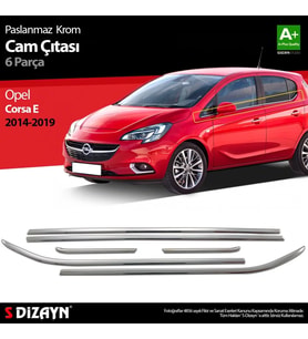 Opel Corsa Uyumlu E Krom Cam Çıtası 6 Parça. 2015-2019