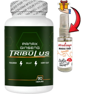 Panax: 1 Adet Panax Ginseng Tribuluslu Fenugreekli Shilajitli Hornygoatlı 90 Lı Erkeklere Özel Kapsüller + 30 ml Afrodizayn Yağı