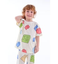 Renk Blokları Desenli Çocuk Pijama Takımı