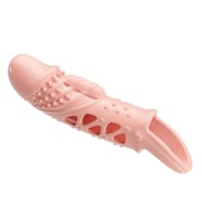2,5 cm Dolgu Uzatmalı Titreşimli Penis Kılıfı Prezervatif Vibratör