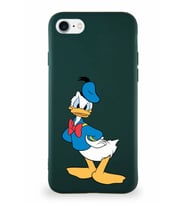 Apple iPhone 8 Soft Premier Kapak Donald Duck-D Tasarımlı Silikon Kılıf - Yeşil (Şeffaf)