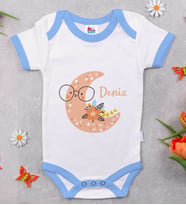 BK Kids Kişiye Özel Mavi Bebek Body Zıbın - Model 121