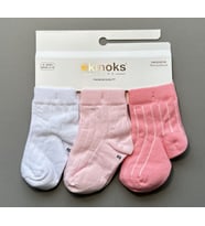 Kız Bebek 3'lü Basic Soket Çorap Seti (Pudra Pembe)