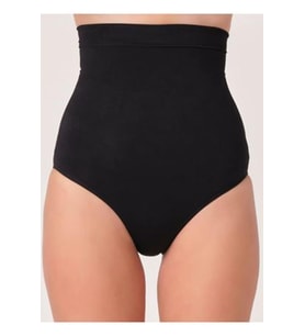 Sistina Bayan Siyah Dikişsiz Yüksek Bel Slip Külot Korse 780