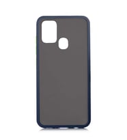 Galaxy M31 Kılıf Zore Fri Mat Yüzey Renkli Kenar Kılıf (Lacivert)