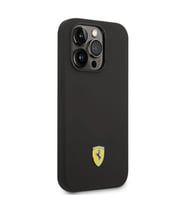 Apple iPhone 14 Pro Kılıf Ferrari M-safe Şarj Özellikli Silikon Metal Logo Dizayn Kapak