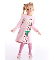 Cool Zürafa Kız Çocuk Elbise (Pembe)