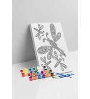 Yusufçuk Desenli Mandala Tuval Boyama Seti 40x50 cm