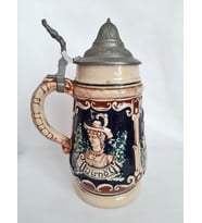ANTİKA BAVARIA'LI KADIN VE ERKEK TEMALI PORSELEN BİRA BARDAĞI TANKARD