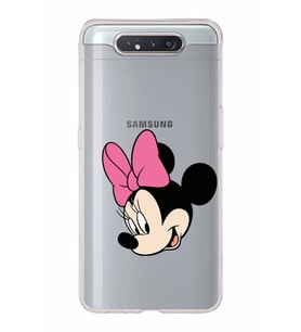 Samsung Galaxy A80  Kapak Minnie Mouse Tasarımlı Şeffaf Silikon Kılıf
