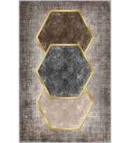 Eliana Home Baskılı, Yıkanabilir Kaymaz Taban Salon Halısı LNA0167-SM28 100x150 cm (Kahverengi)
