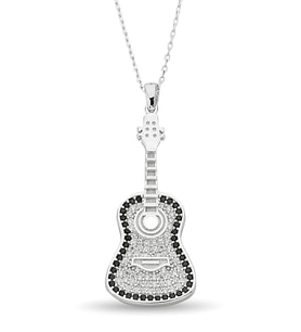 925 Ayar Gümüş Gitar Kolye - 23174001
