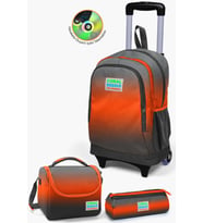Coral High Kids Gri Turuncu Renk Geçişli Çekçekli 3'lü Çanta Seti SET0123948