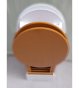 Zigon Çanta 90129 Sehpa Oval Dörtlü Ahşap Mdf Beyaz ve Hardal  Renk Uyumu El Yapı