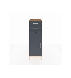 Kronos Dolap 2 Raflı 3 Çekmeceli Tek Kapaklı 44x59x134 Çam-Antrasit