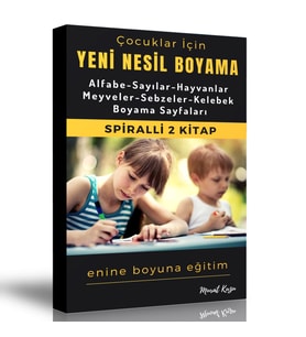 Çocuklar İçin Yeni Nesil Boyama Kitap Seti (Spiralli 2 Kitap)