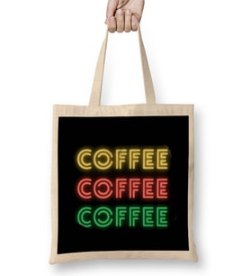 CAT Funny Coffee Drinks Aart lover Ggift Quote - Vintage Retro Rainbow Style Bez Çanta Uzun Saplı