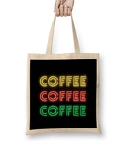 CAT Funny Coffee Drinks Aart lover Ggift Quote - Vintage Retro Rainbow Style Bez Çanta Uzun Saplı