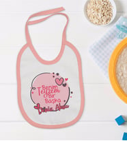 BK Kids Kişiye Özel Pembe Bebek Mama Önlüğü - Model 87