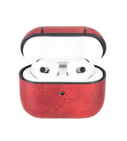 Apple AirPods 3.nesil Uyumlu Deri Kılıf Juni AA4 Kırmızı