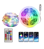 10M RGB Şerit Led - Kumanda ve Mobil APP Kontrol- Su Geçirmez / Sese Duyarlı