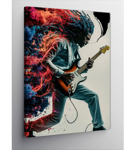 Kanvas Tablo Elektro Gitar Çalan Adam