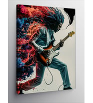 Kanvas Tablo Elektro Gitar Çalan Adam