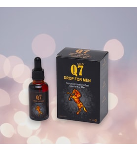 Gold Q7 Erkeklere Özel Geliştirilmiş Istek Artirici Sertleşme ve Performans Arttırıcı Damla 30 ML
