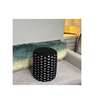 PUF&BENCH 45*40 SİYAH BEYAZ DOKU ŞÖNİL KUMAŞ PAPUÇ