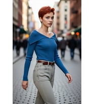Kadın Devrik Yaka Fitted Fitilli Triko Bluz Uzun Kol Crop Boy İlkbahar Sonbahar Günlük Şıklığı
