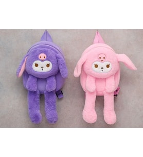 Peluş Işıklı Oynar Kulaklı Kuromi Sırt Çantası