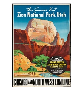 Seyahat Posteri: Zion Ulusal Parkı Tablo Ahşap Poster Dekoratif