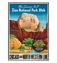 Seyahat Posteri: Zion Ulusal Parkı Tablo Ahşap Poster Dekoratif