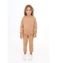 Toontoy Kız Çocuk Baskılı Eşofman Takım (Kahverengi)