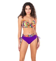 Endeep Kadın Büyük Beden Balenli İndigo Mor Desenli Bikini Takımı