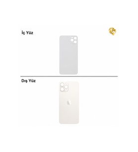 iPhone 11 Pro Max Gümüş Renk Arka Kapak Arka Cam Batarya Kapağı Lazer Kesim Kapak Pil Kapağı
