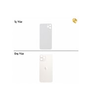iPhone 11 Pro Max Gümüş Renk Arka Kapak Arka Cam Batarya Kapağı Lazer Kesim Kapak Pil Kapağı
